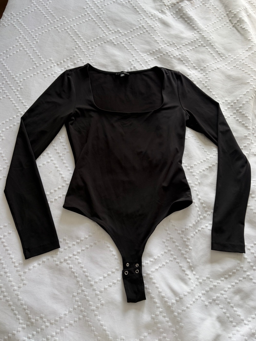 Dynamite Black Long-Sleeve Scoop-Neck Bodysuit